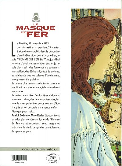 Verso de l'album Le Masque de fer Tome 1 Le temps des comédiens