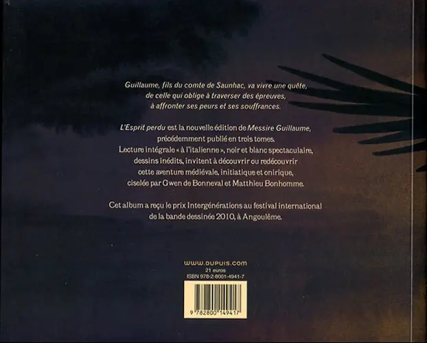 Verso de l'album Messire Guillaume L'esprit perdu