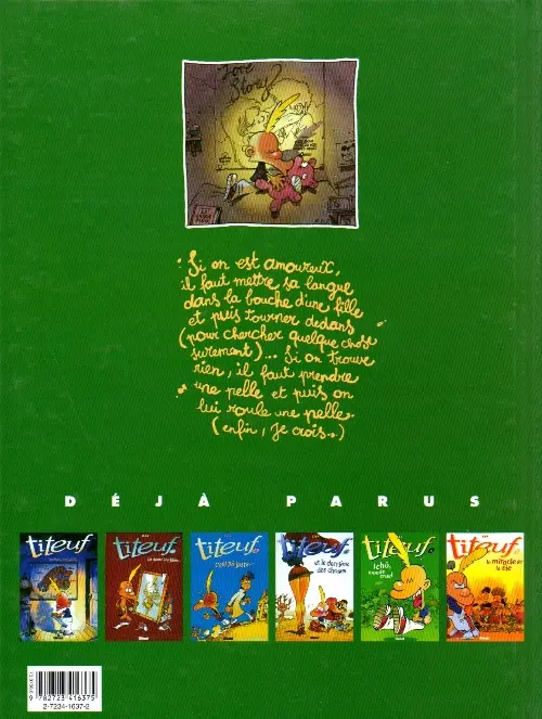 Verso de l'album Titeuf Tome 2 L'amour, c'est pô propre...