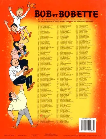 Verso de l'album Bob et Bobette Tome 278 L'Artilleur d'art