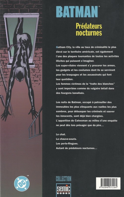 Verso de l'album Batman : Prédateurs nocturnes Prédateurs nocturnes