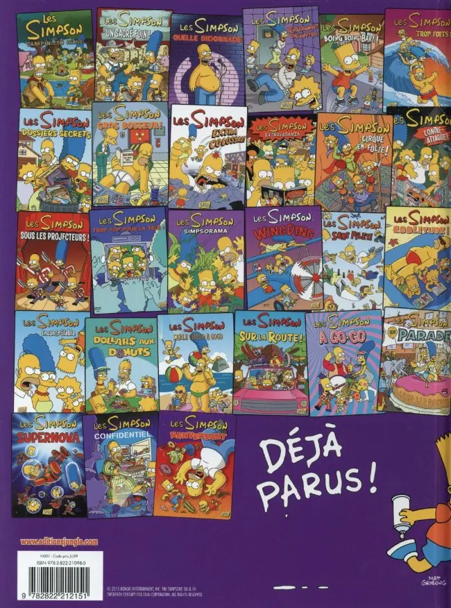 Verso de l'album Les Simpson Tome 28 Déchaînés