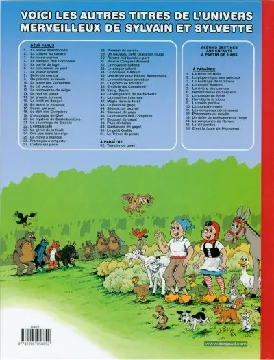 Verso de l'album Sylvain et Sylvette Tome 51 Le trésor du pirate