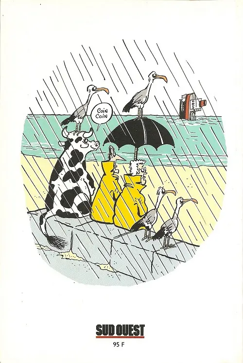 Verso de l'album Iturria - Dessins Sud-Ouest Dessins 1999-2000 - Noël au goudron, Pâques au prion