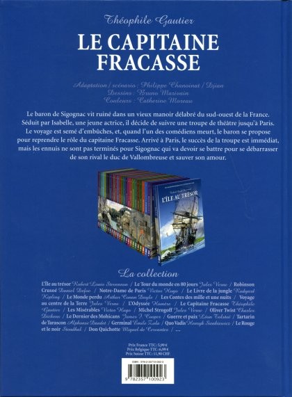 Verso de l'album Les Incontournables de la littérature en BD Tome 11 Le Capitaine Fracasse