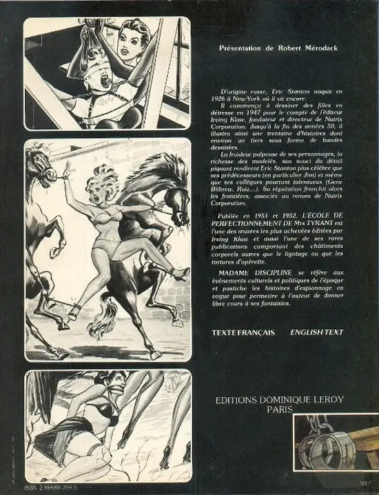 Verso de l'album The Best of Stanton Tome 2 L'École de perfectionnement de Mrs Tyrant - Madame Discipline