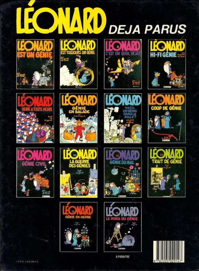 Verso de l'album Léonard Tome 13 Génie en herbe