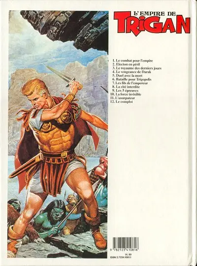 Verso de l'album Trigan Tome 16 Le complot