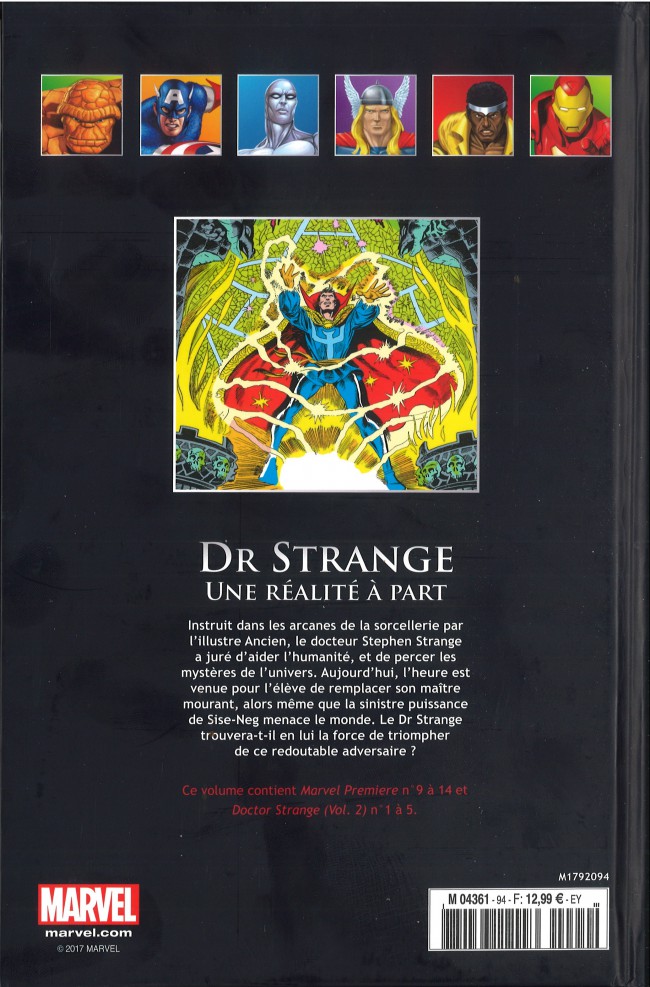 Verso de l'album Marvel Comics - La collection de référence Tome 94 Docteur Strange - Une Réalité à Part