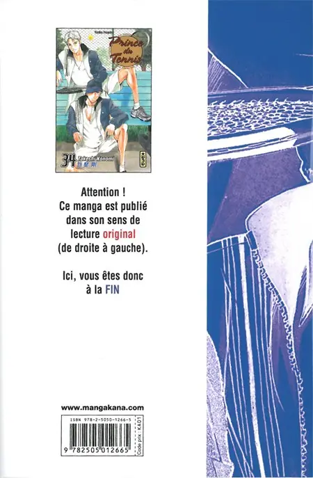 Verso de l'album Prince du tennis Tome 34