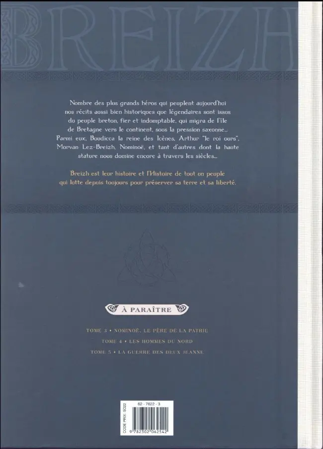 Verso de l'album Breizh - Histoire de la Bretagne 2 Une nouvelle terre