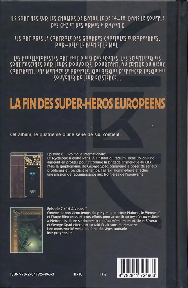 Verso de l'album La Brigade Chimérique Tome 4 Politique internationale - H.A.V. Russe