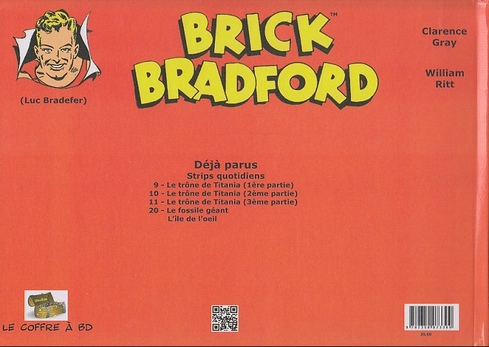 Verso de l'album Brick Bradford Strips quotidiens Tome 11 Le trône de Titania (3ème partie)