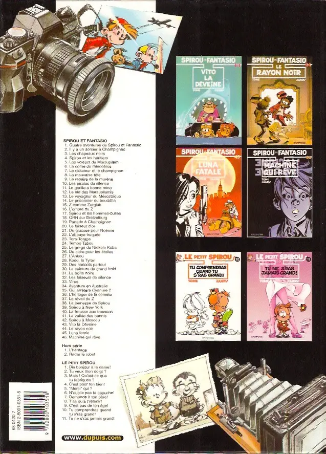 Verso de l'album Spirou et Fantasio Tome 24 Tembo Tabou