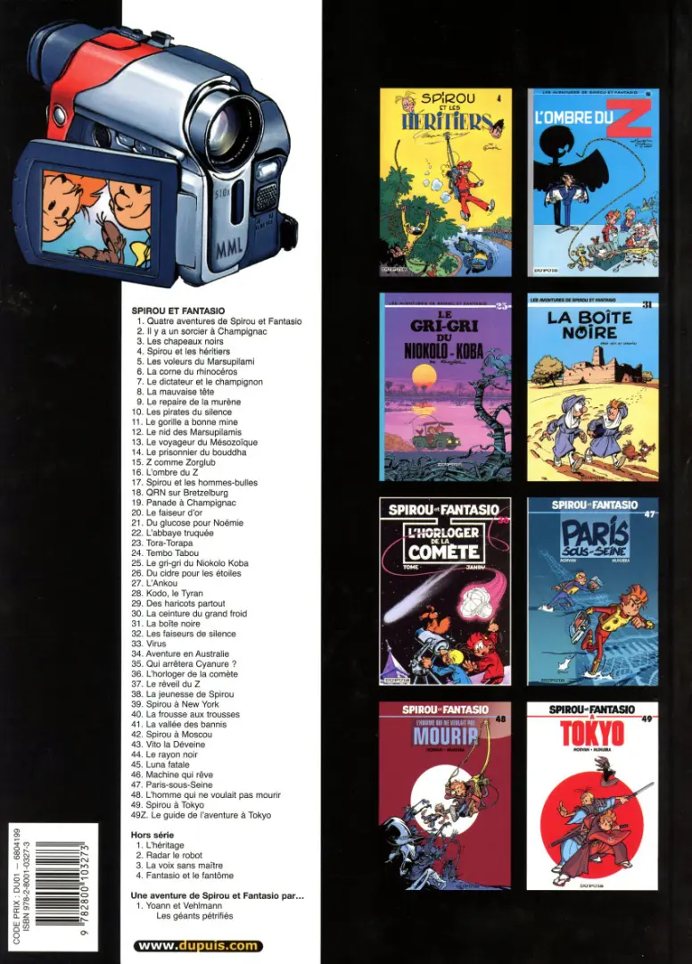 Verso de l'album Spirou et Fantasio Tome 23 Tora Torapa
