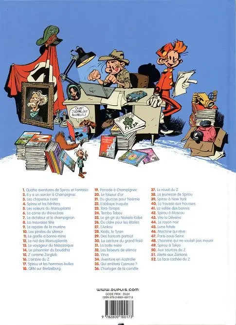 Verso de l'album Spirou et Fantasio Tome 15 Z comme Zorglub