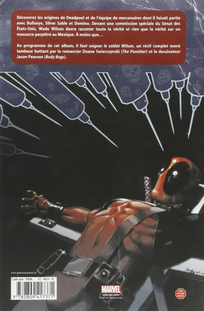 Verso de l'album Deadpool 1 Il faut soigner le soldat Wilson