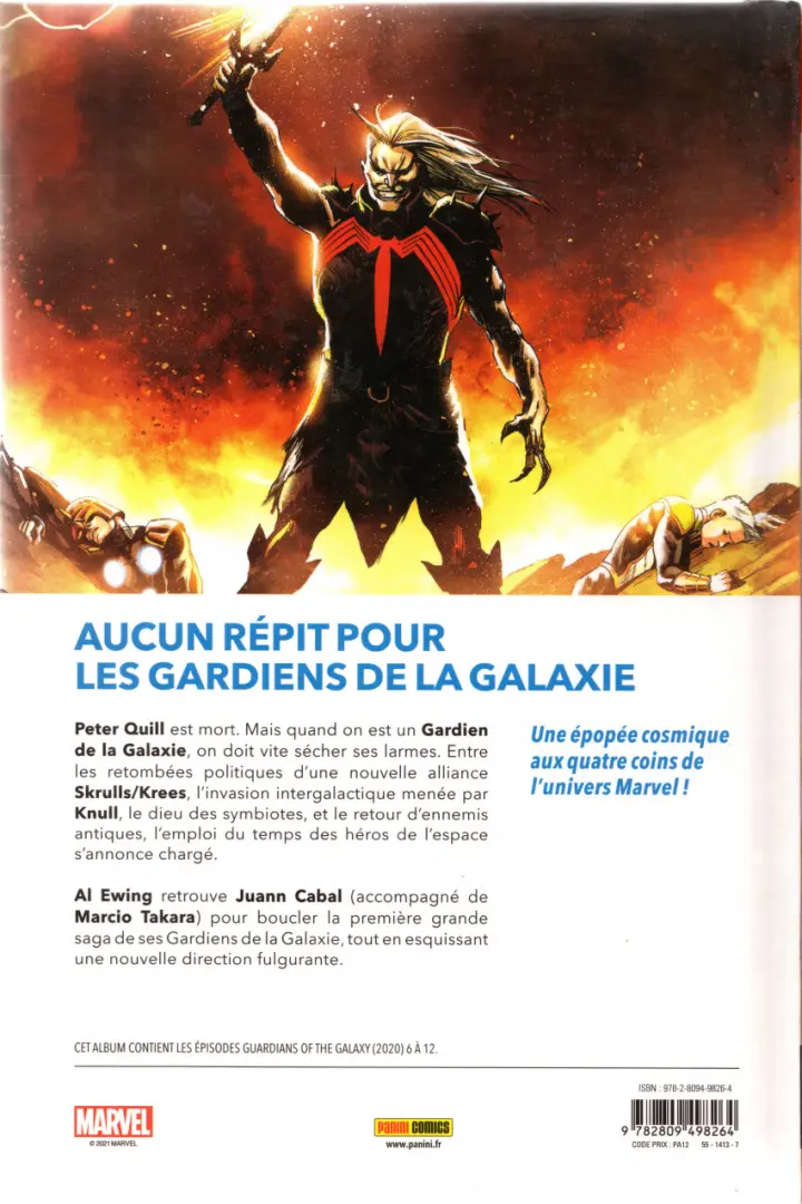 Verso de l'album Les gardiens de la galaxie 2 C'est là qu'on tiendra