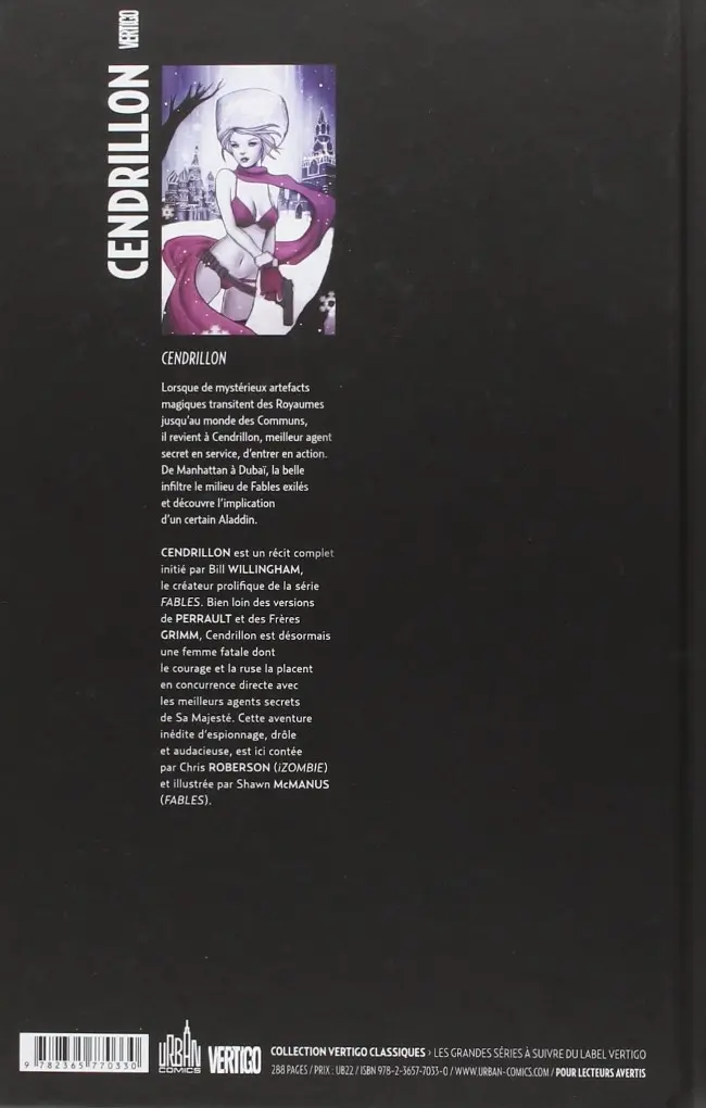 Verso de l'album Cendrillon