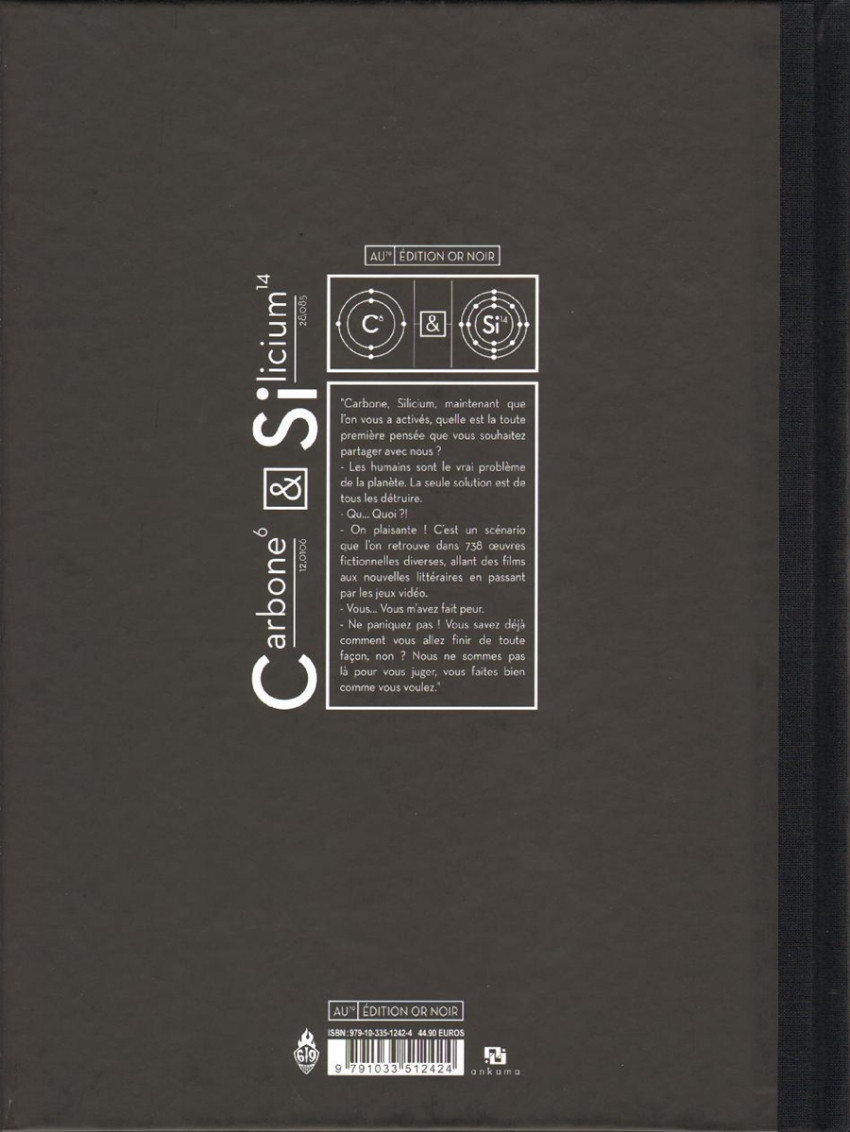 Verso de l'album Carbone & Silicium