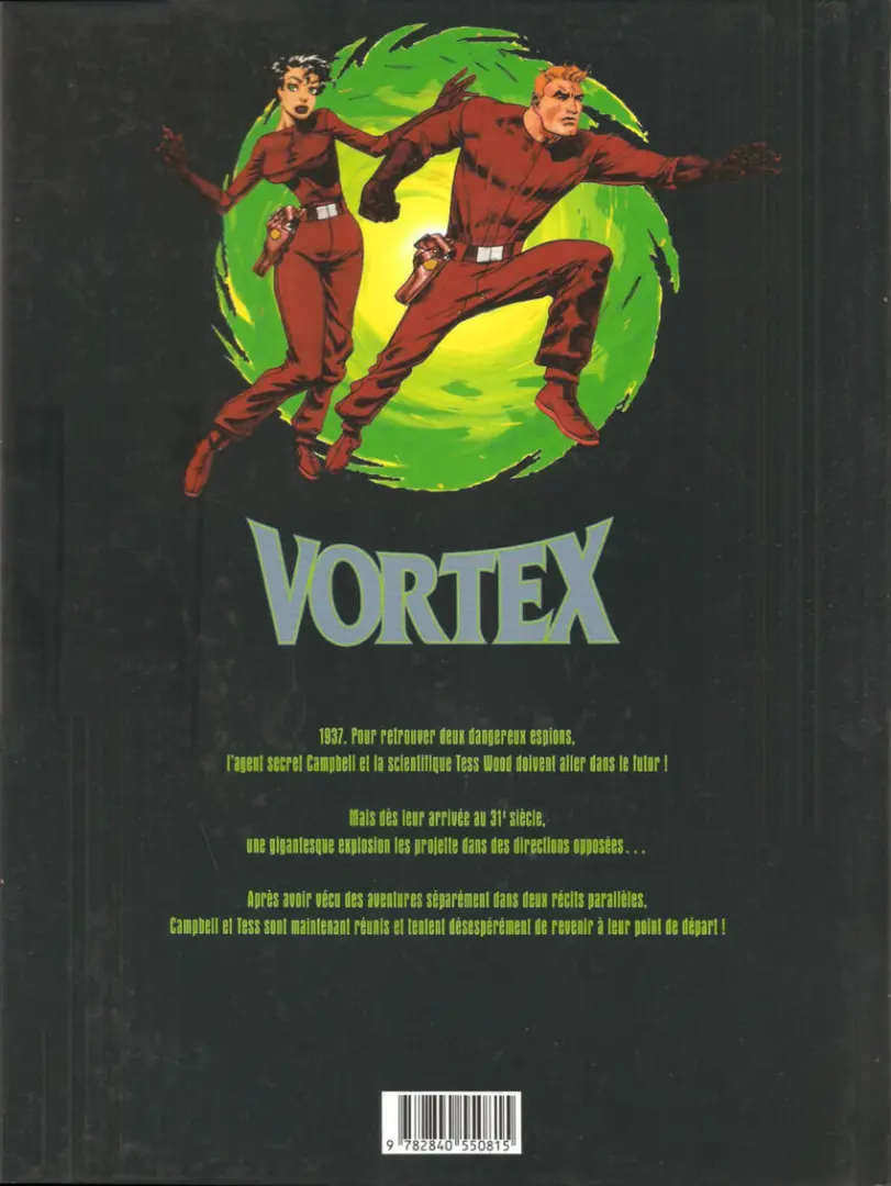 Verso de l'album Vortex Tess Wood & Campbell 4