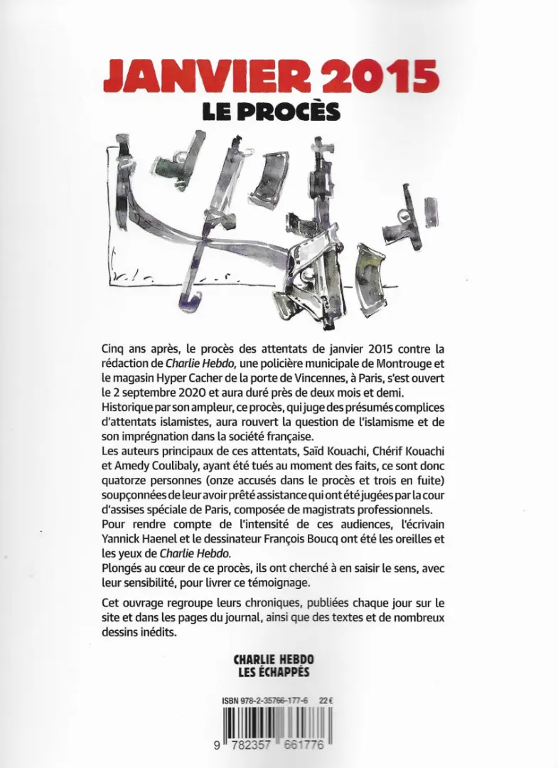 Verso de l'album Janvier 2015 - Le Procès