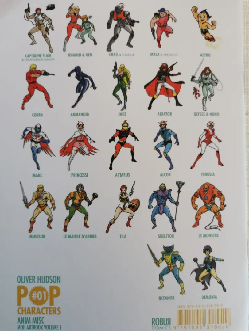 Verso de l'album Pop characters Volume 1 Anim Misc Mini Artbook
