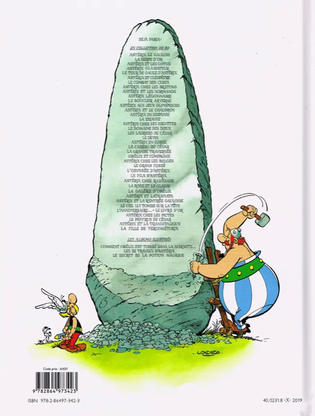 Verso de l'album Astérix Tome 38 La Fille de Vercingétorix