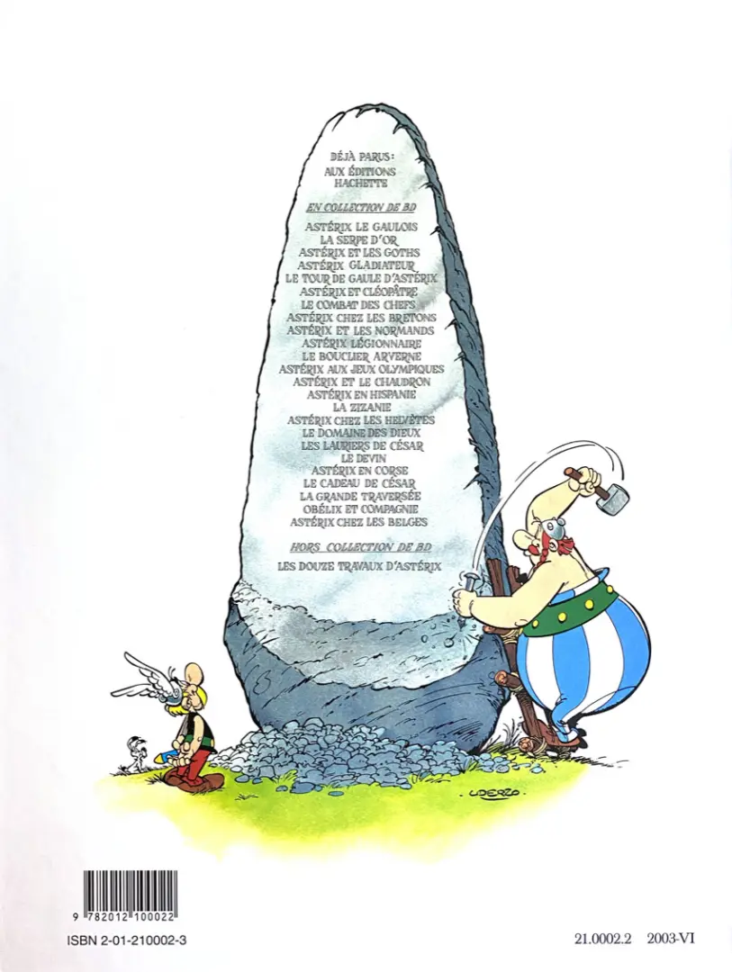 Verso de l'album Astérix Tome 2 La Serpe d'or