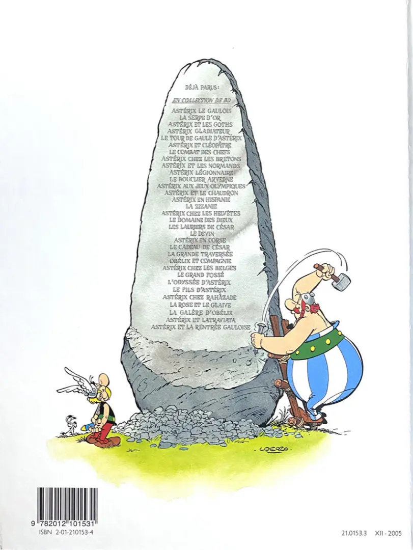 Verso de l'album Astérix Tome 21 Le cadeau de César