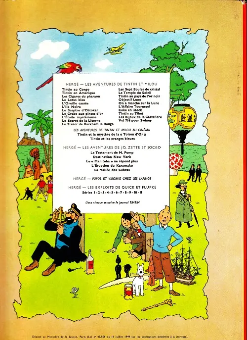 Verso de l'album Tintin Tome 14 Le temple du soleil