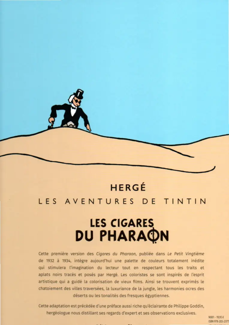 Verso de l'album Tintin Tome 4 Les Cigares du Pharaon