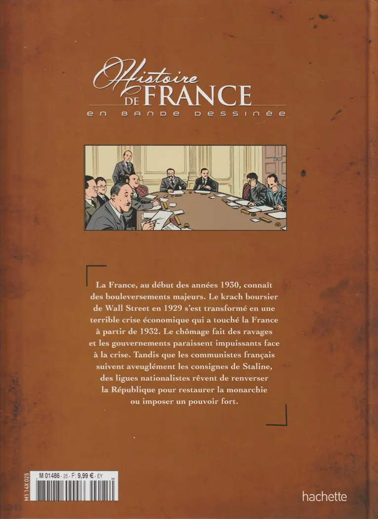 Verso de l'album Histoire de France en bande dessinée Tome 51 L'entre-deux guerres - Le Front populaire et le gouvernement Blum - 1934/1938