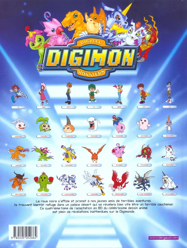 Verso de l'album Digimon Tome 4 La Maison Hantée