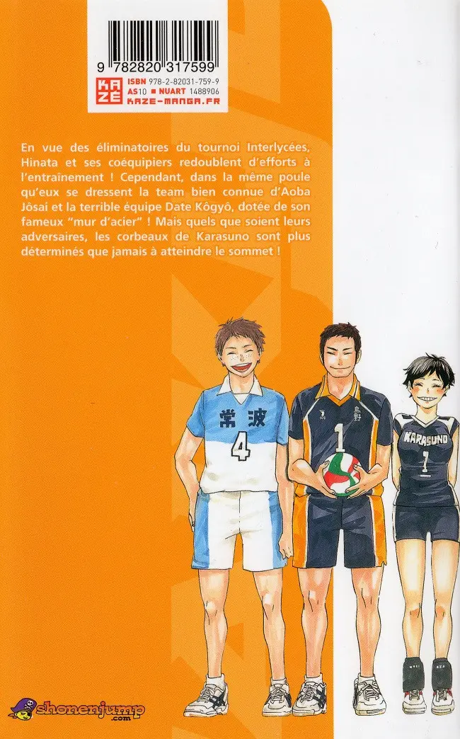 Verso de l'album Haikyu !! Les As du Volley 5