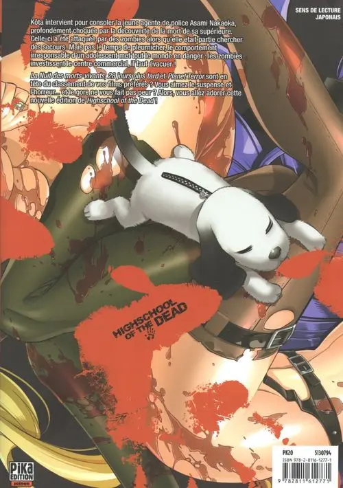Verso de l'album Highschool of the dead Édition couleur 6