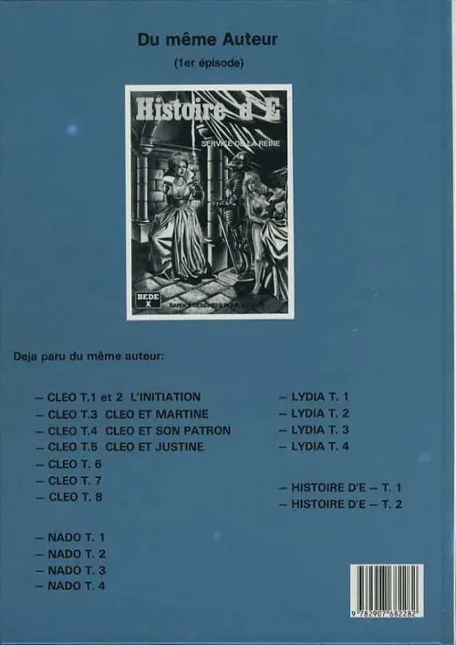 Verso de l'album Histoire d'E (2ème épisode)