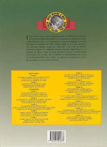 Verso de l'album Achille Talon Mon œuvre à moi ! Tome 2