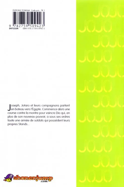 Verso de l'album Jojo's Bizarre Adventure - Stardust Crusaders 02