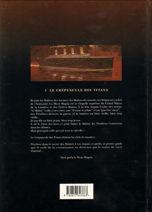 Verso de l'album Mens Magna Tome 3 Le crépuscule des Titans