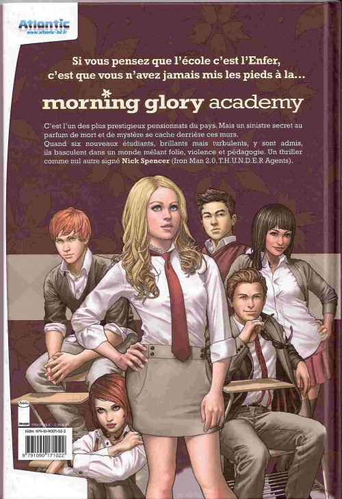 Verso de l'album Morning Glory Academy Tome 1 Un avenir meilleur