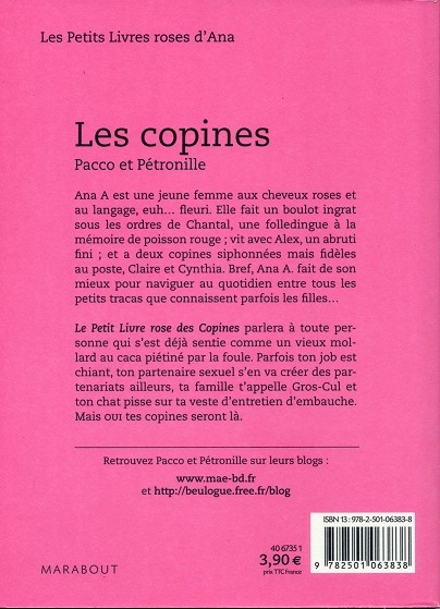Verso de l'album Les Petits Livres roses d'Ana Tome 1 Les copines