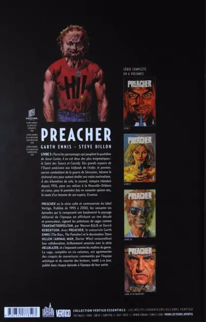 Verso de l'album Preacher Livre III