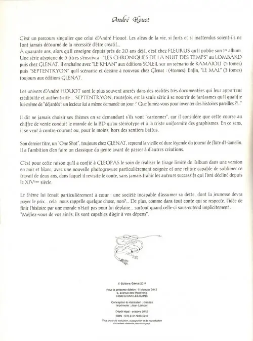 Autre de l'album Hamelin Le joueur de flûte d'Hamelin