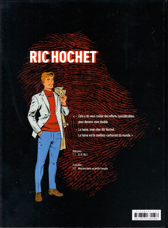 Verso de l'album Les nouvelles enquêtes de Ric Hochet Tome 1 R.I.P., Ric !