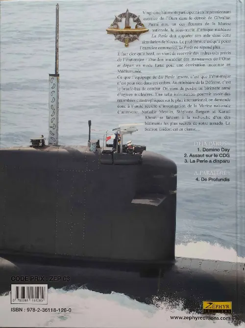 Verso de l'album Section Trident Tome 3 La Perle a disparu