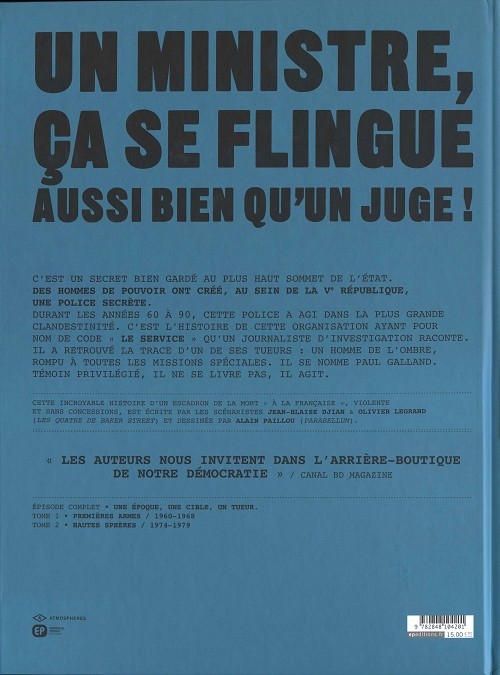 Verso de l'album Le service Tome 2 Hautes sphères : 1974-1979