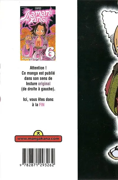 Verso de l'album Shaman King 6 Les Deux Énormes Big Soul