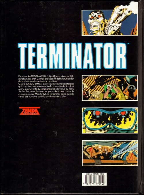 Verso de l'album Terminator Tome 4 Objectif secondaire 1