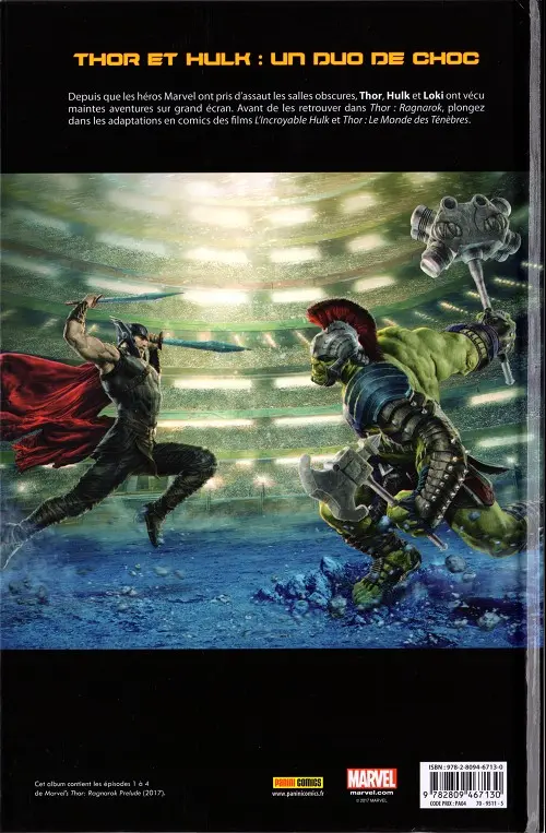 Verso de l'album Thor : Ragnarok - Le Prologue du film